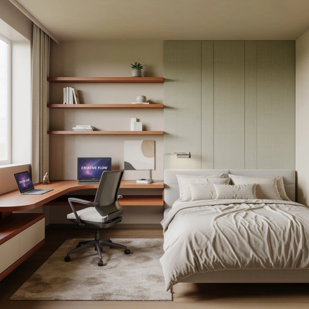 Bàn làm việc chân sắt mặt gỗ mang phong cách industrial