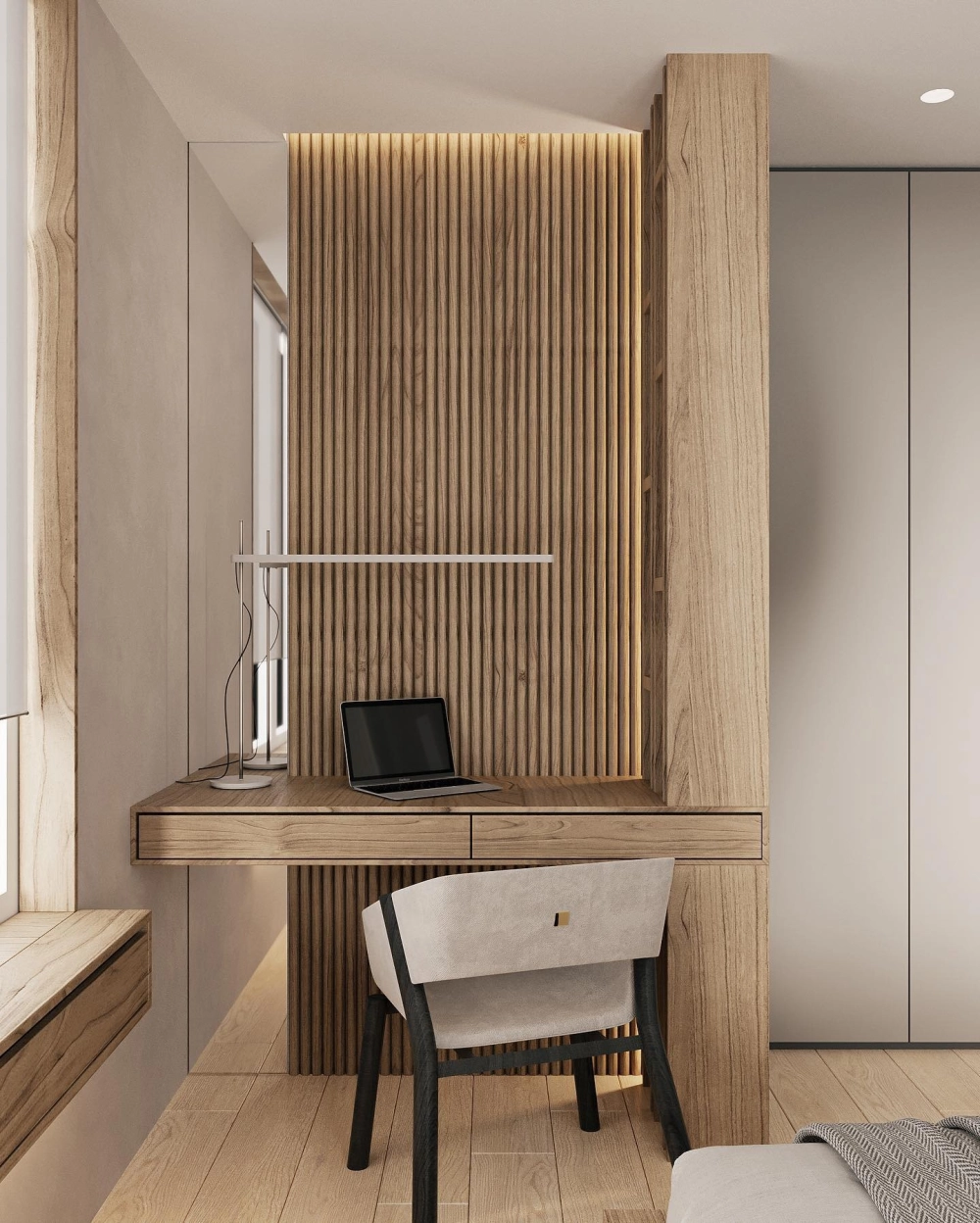 Mẫu bàn làm việc đẹp đơn giản với chất liệu gỗ tự nhiên