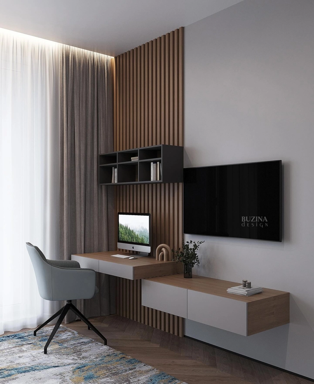 Bố trí bàn làm việc trong phòng ngủ hợp phong thủy cạnh cửa sổ