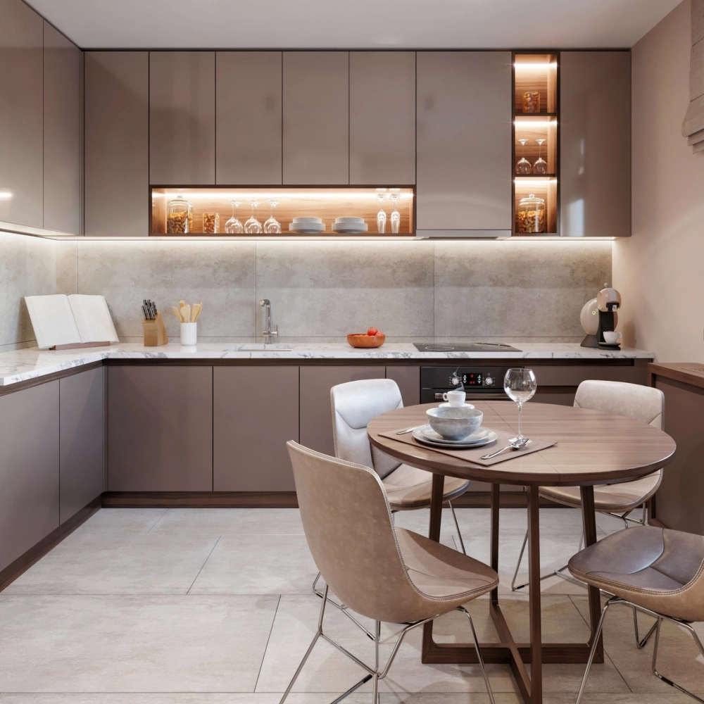 Phụ kiện thông minh mâm xoay góc tủ bếp chữ l inox 304