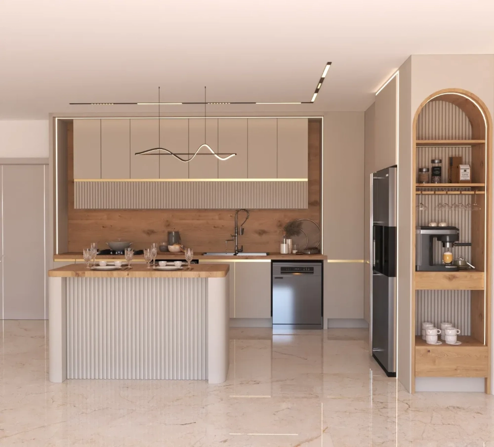 Mẫu bếp chữ u tân cổ điển sang trọng và đẳng cấp