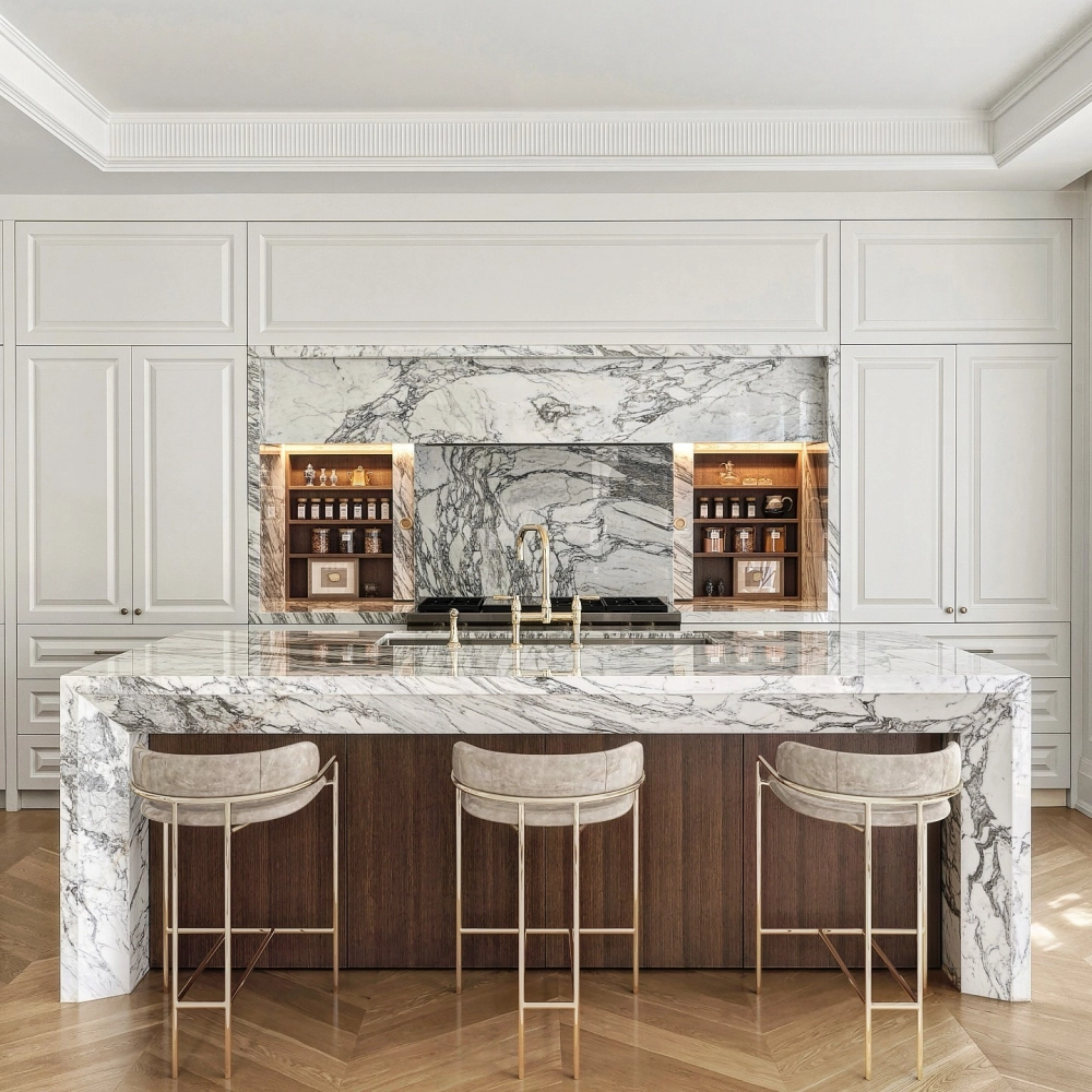 Trang trí cây xanh trong không gian bếp liên thông