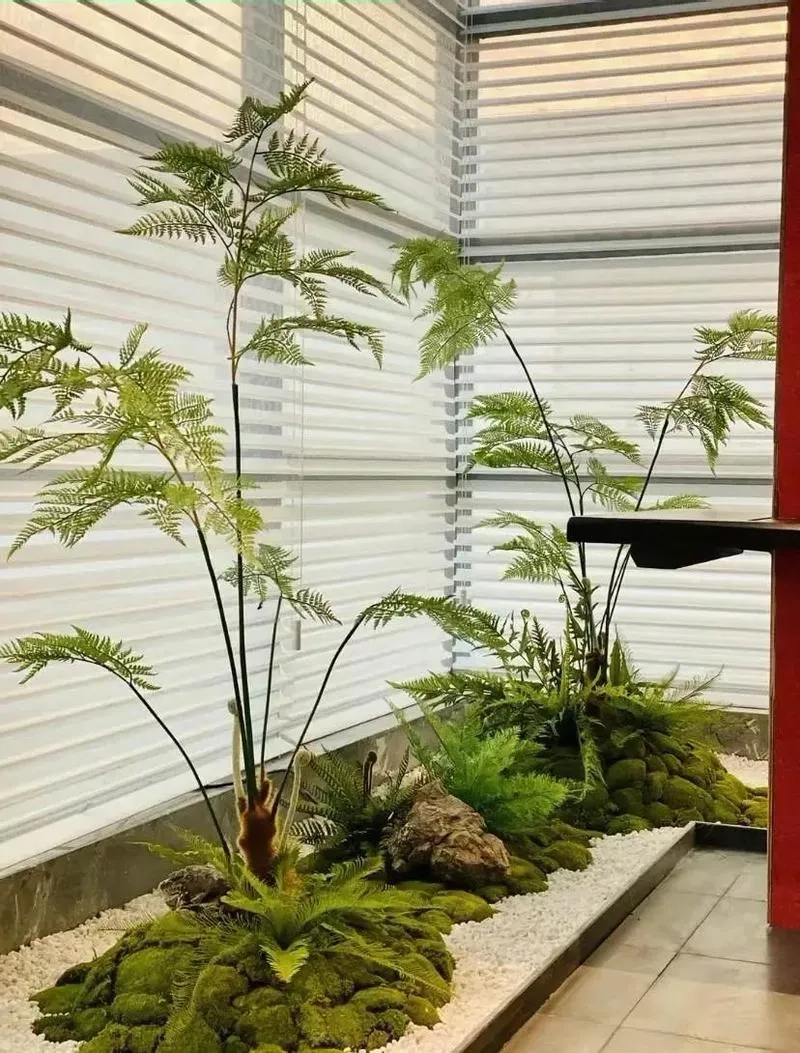 Decor nhà sang trọng bằng ảnh cây giả trang trí tinh tế