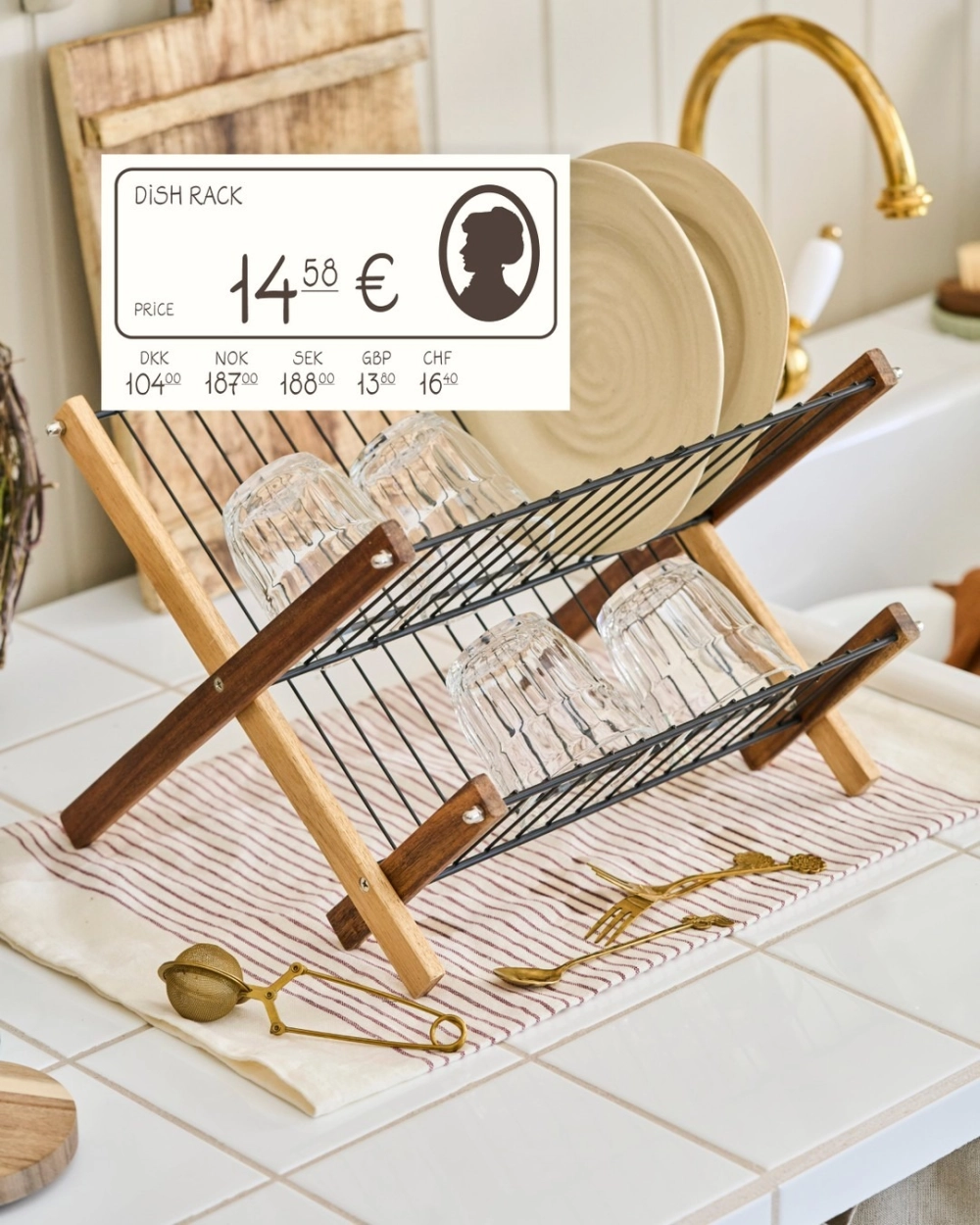 Mẫu giá bát đĩa inox 304 nan tròn thoáng khí chống gỉ sét