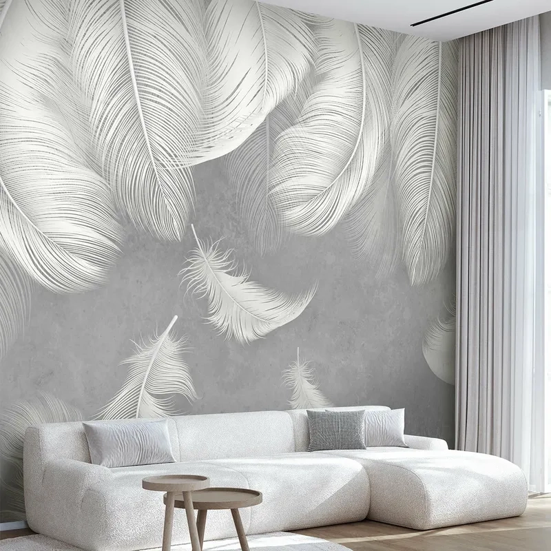 Hình khối sống động nhờ ảnh giấy dán tường hoa văn geometric