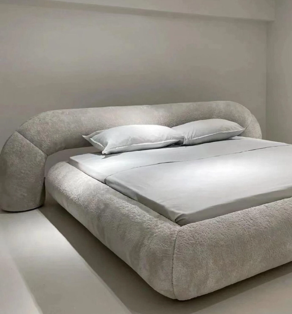 Chi tiết đầu giường bọc nỉ hình quả trám sang trọng