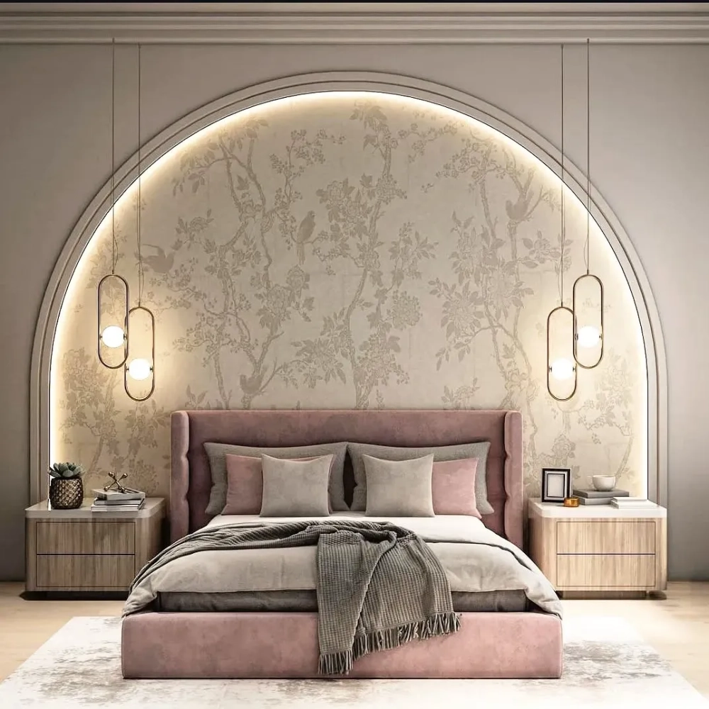 Giường ngủ đẹp hiện đại màu trắng tinh tế