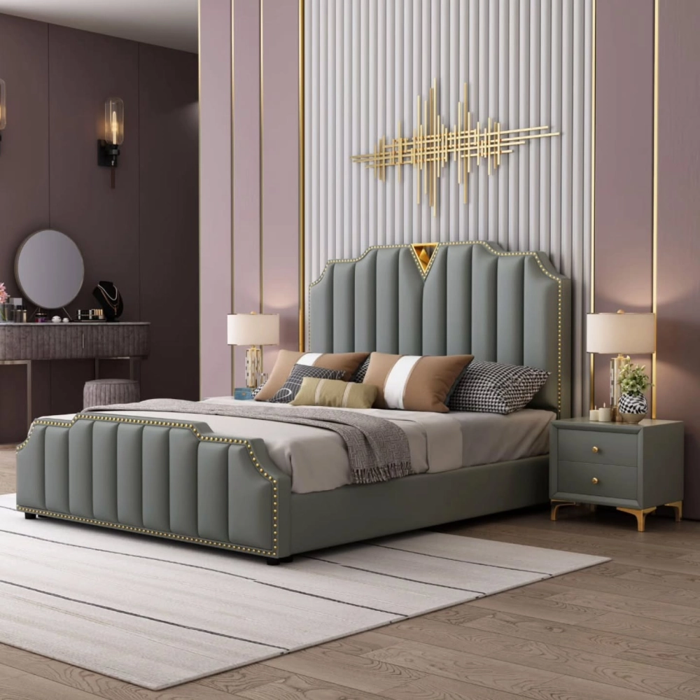 Giường ngủ đẹp màu trắng phối nội thất pastel