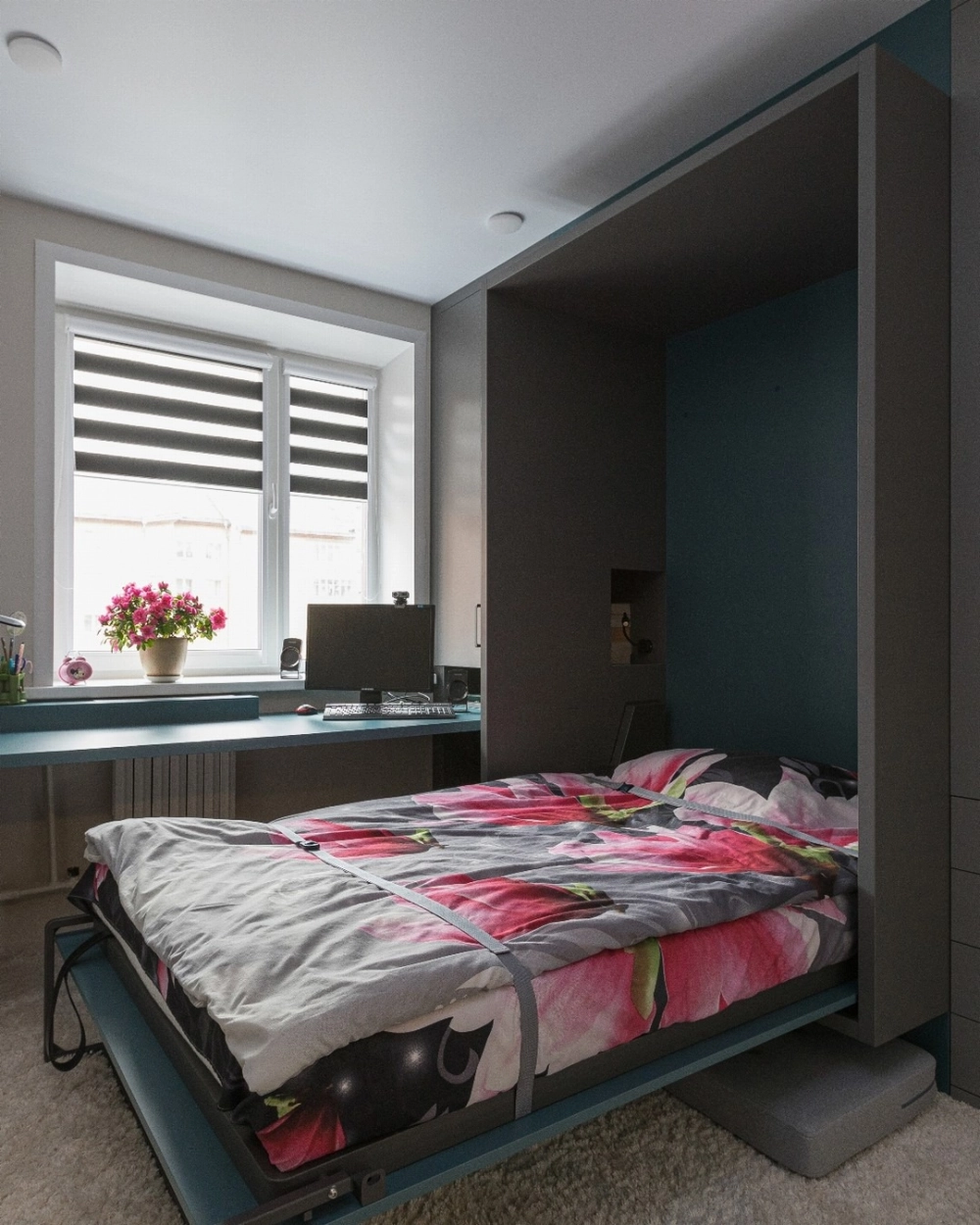 Giường thông minh kết hợp kệ sách trang trí đầu giường