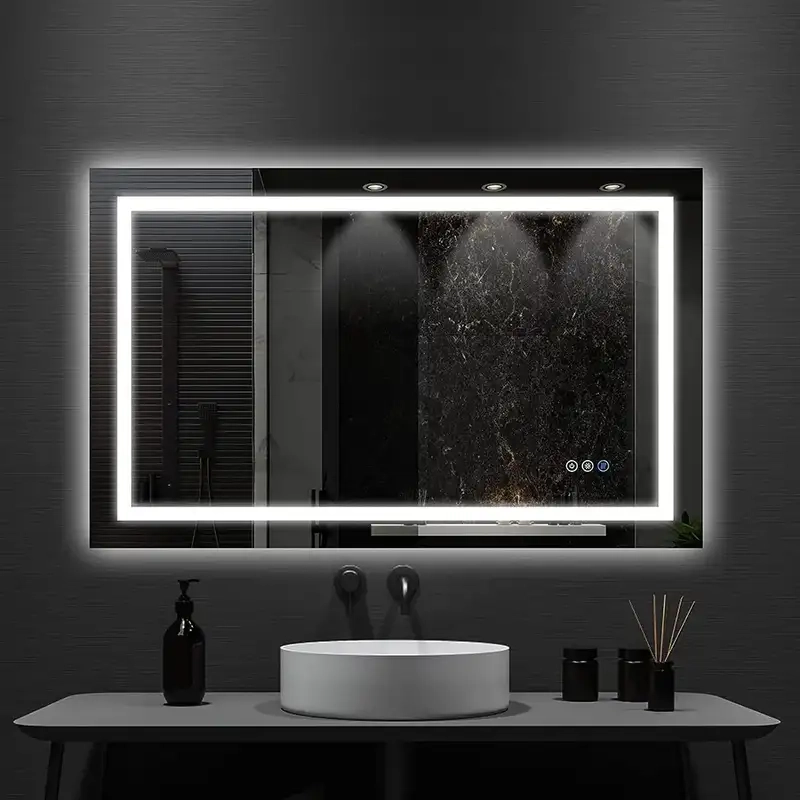 Gương lavabo đèn led hỗ trợ soi sáng hiệu quả