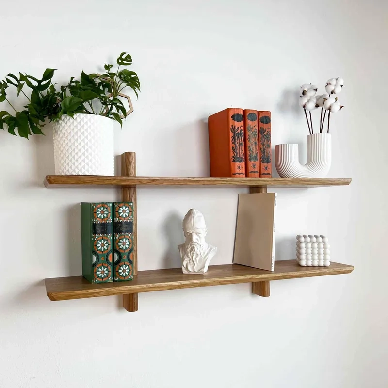 Xem ảnh kệ gỗ treo tường lắp đặt thực tế đầy sinh động