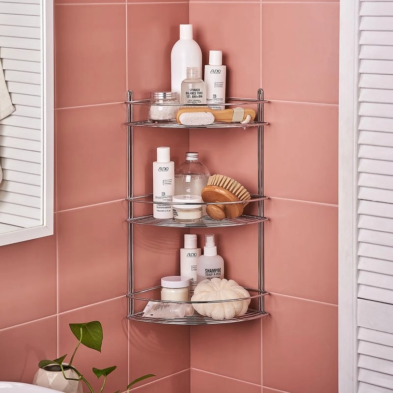 Kệ góc nhà vệ sinh sạch sẽ và dễ lắp đặt