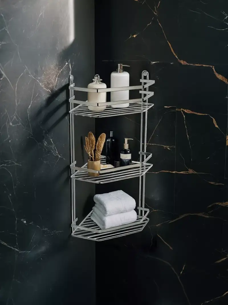 Kệ góc đa năng tiện dụng cho phòng tắm nhỏ