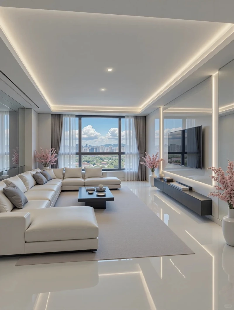 Thiết kế tối giản thanh lịch phòng khách chung cư phong cách tối giản