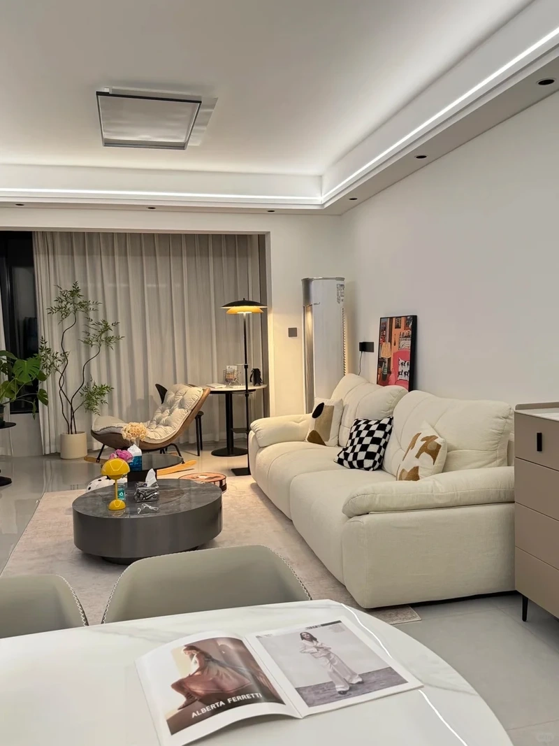 Gam màu trung tính sang trọng với phòng khách hiện đại