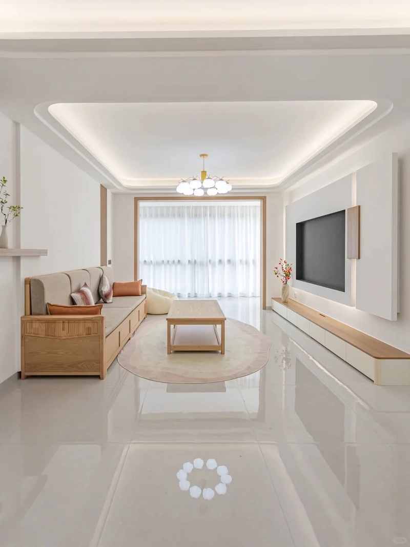 Tone trắng xám nổi bật nhờ phòng khách hiện đại tone trắng xám