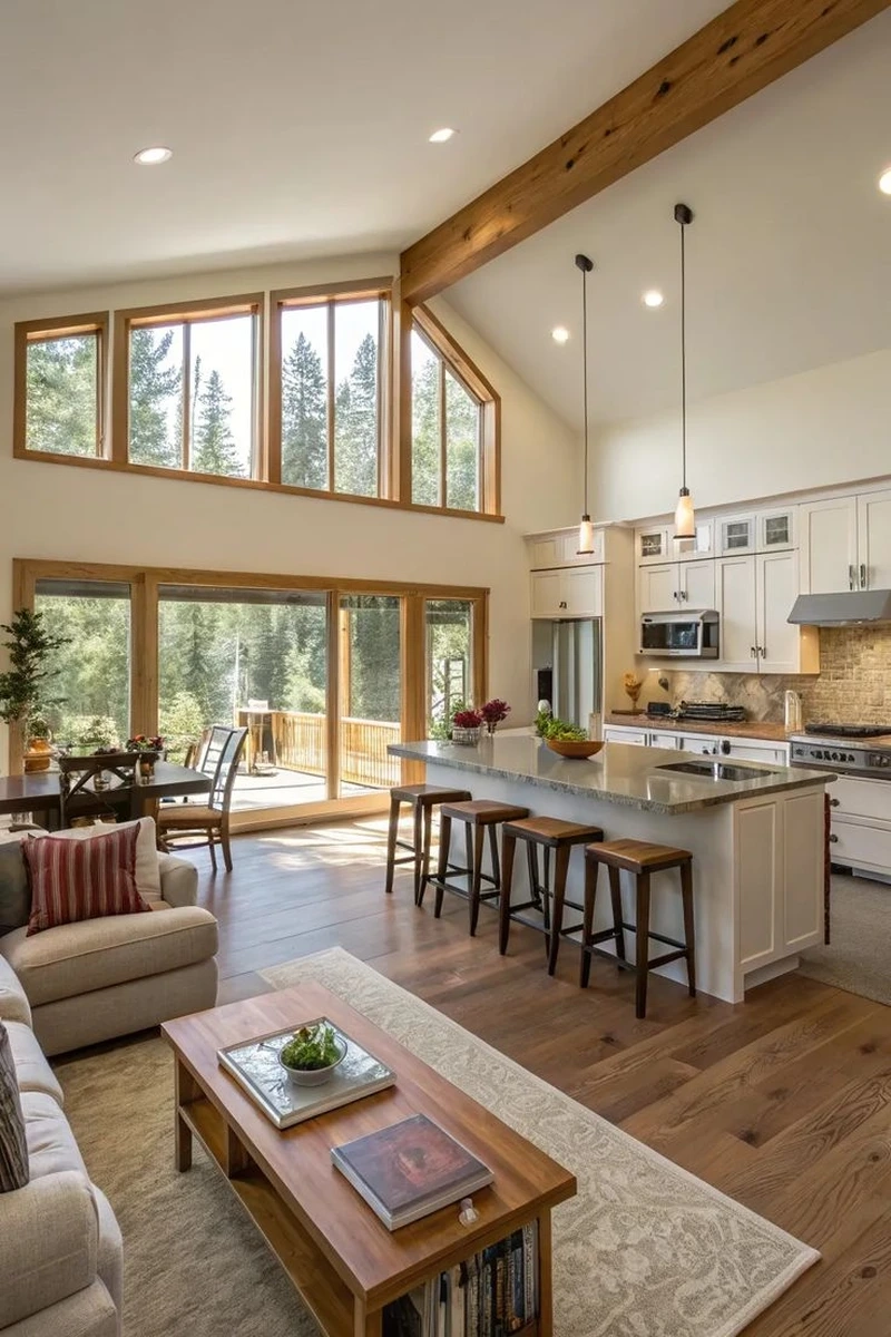 Khám phá không gian phòng khách liền bếp đẹp tinh tế