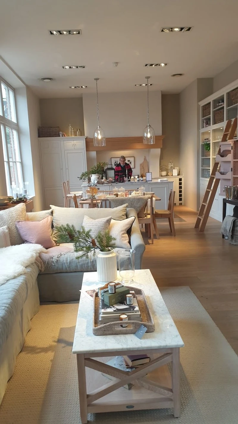 Tiện nghi đầy đủ cho gia đình phòng khách liền bếp tiện nghi