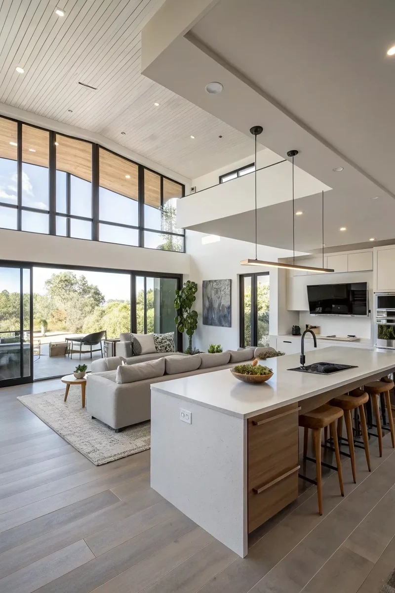 Không gian mở tiện lợi phòng khách liền bếp không gian mở