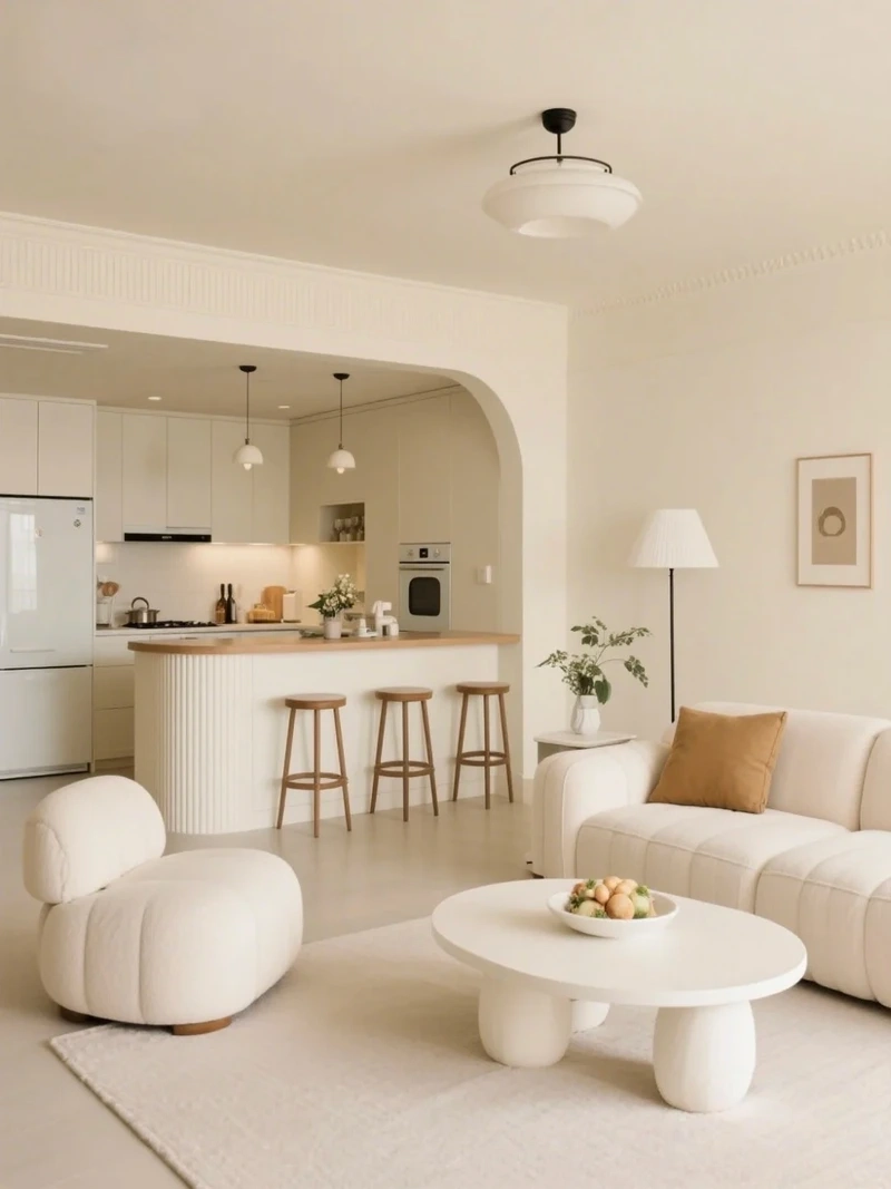 Hiện đại và tiện nghi với phòng khách liền bếp hiện đại