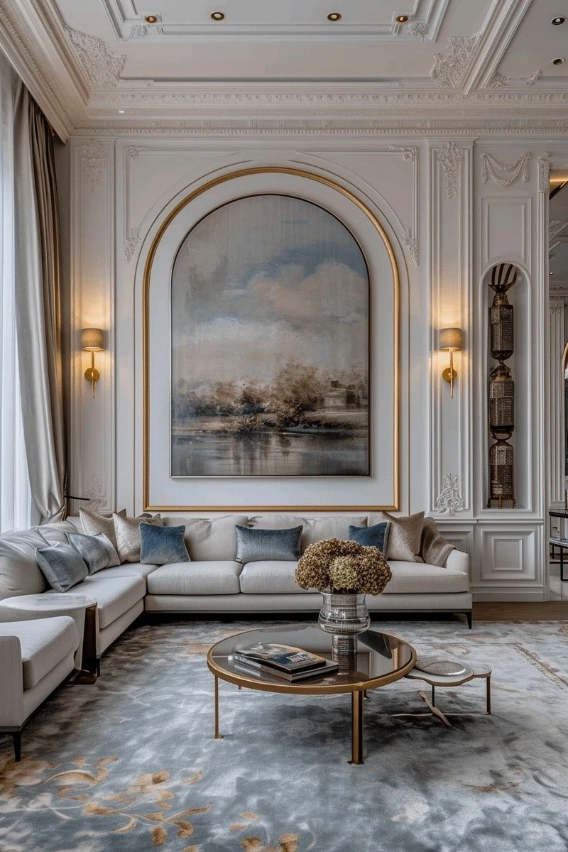 Biến đổi căn nhà với phòng khách tân cổ điển sang trọng