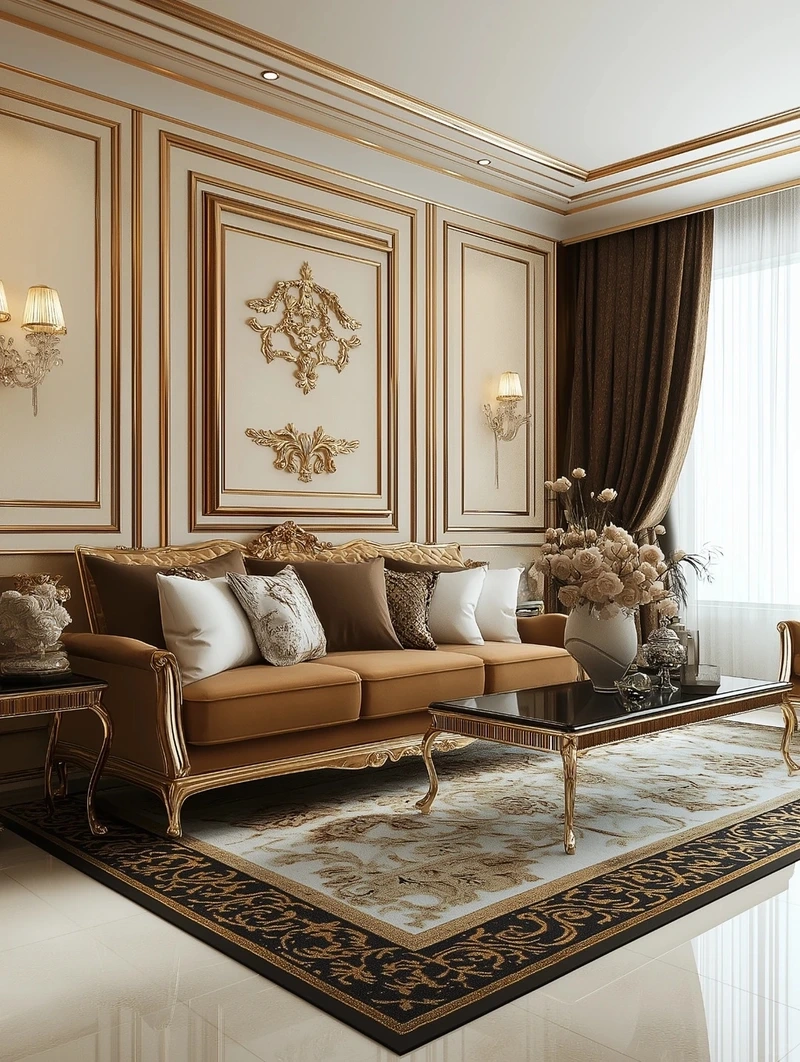 Tinh tế mọi chi tiết với phòng khách tân cổ điển tinh tế