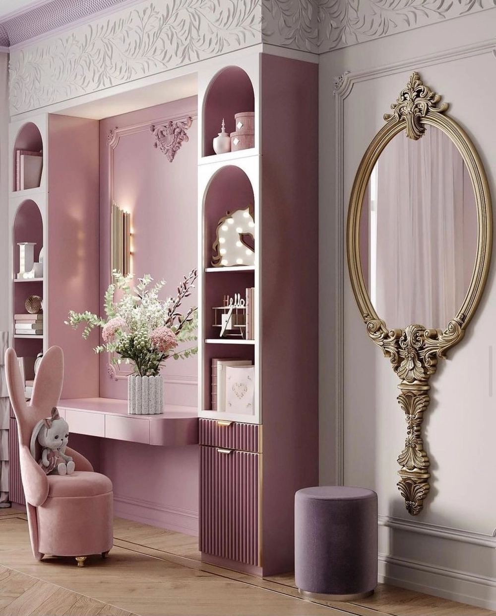 Cách bố trí phòng ngủ nhỏ cho bé gái đầy đủ tiện nghi