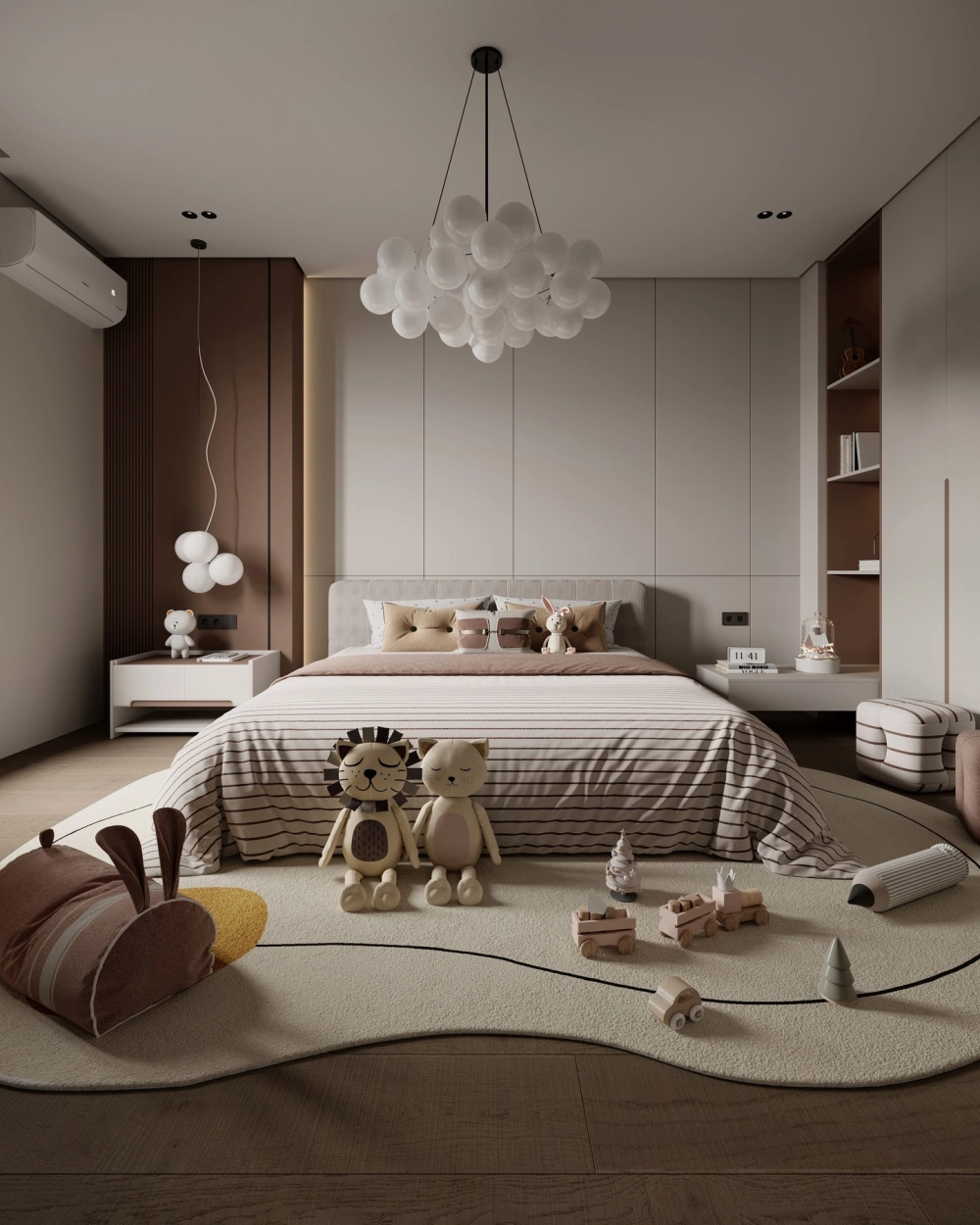 Tổng quan không gian phòng ngủ đẹp hiện đại với tông màu sáng