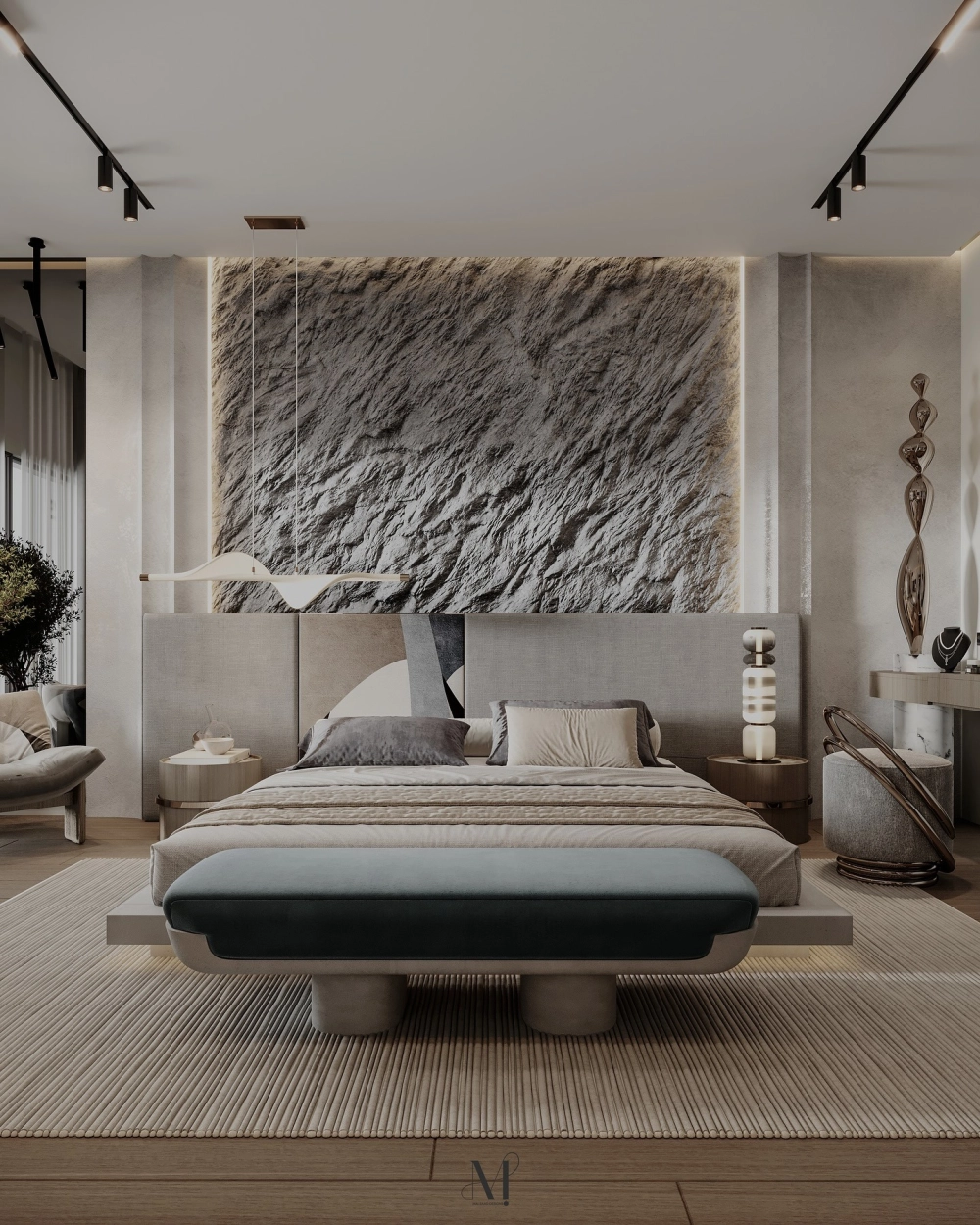 Bộ tranh treo phòng ngủ hiện đại mang tính nghệ thuật trừu tượng