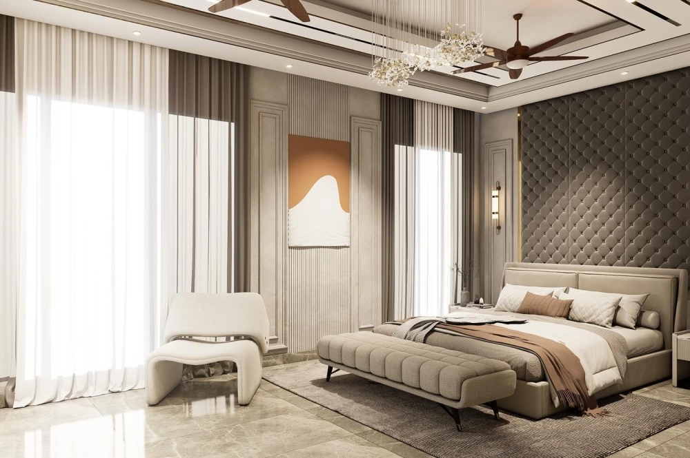 Ánh sáng lộng lẫy từ đèn chùm phòng ngủ tân cổ điển pha lê