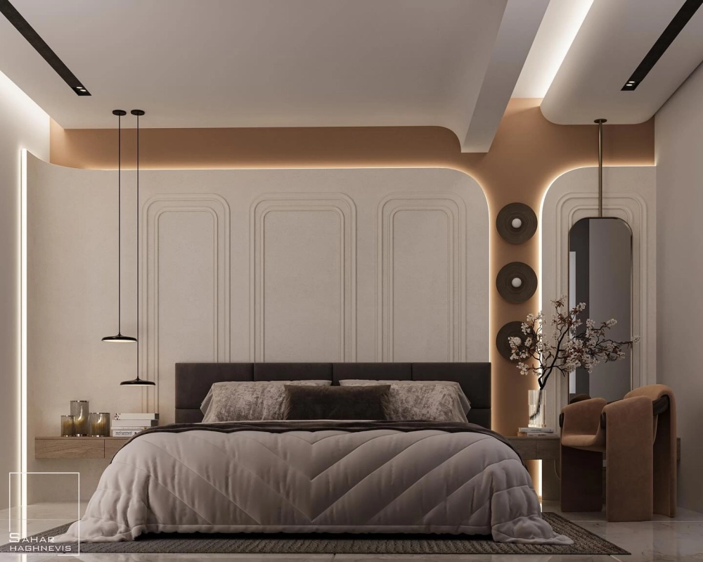 Hệ tủ quần áo tân cổ điển âm tường tiết kiệm diện tích tối đa