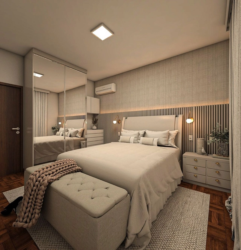 Thiết kế phòng ngủ vợ chồng 10m2 tối ưu không gian lưu trữ