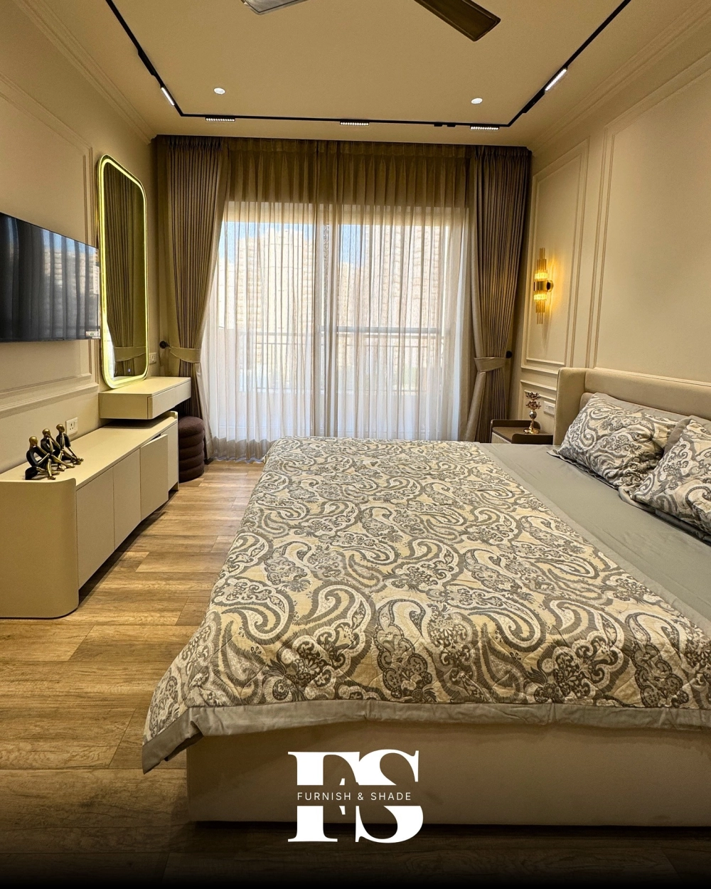 Xu hướng sử dụng rèm phòng ngủ màu xám ghi cho căn hộ chung cư