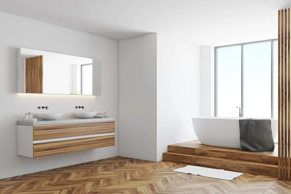 Mẫu sàn gỗ phòng ngủ chịu nước tốt thích hợp cho khu vực có độ ẩm cao