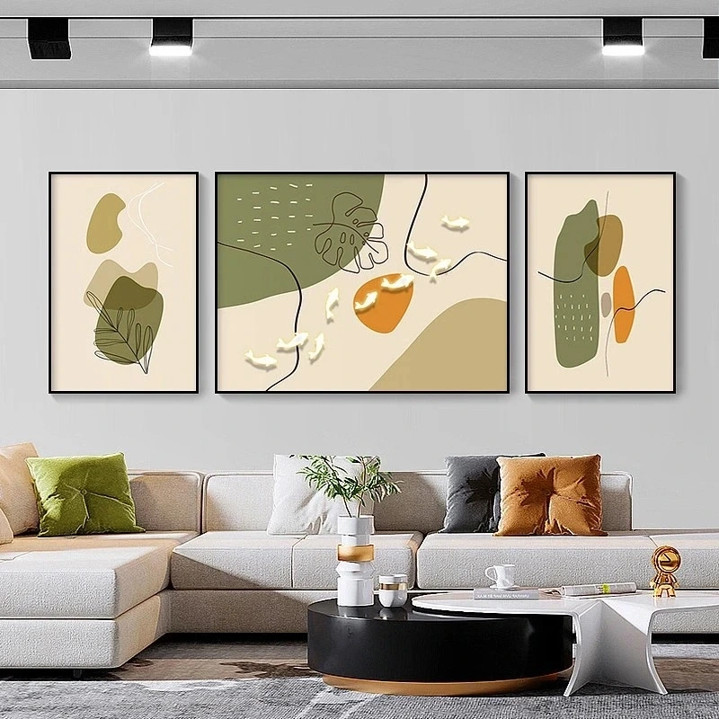 Phù hợp không gian nhỏ với tranh treo phòng khách nhà phố