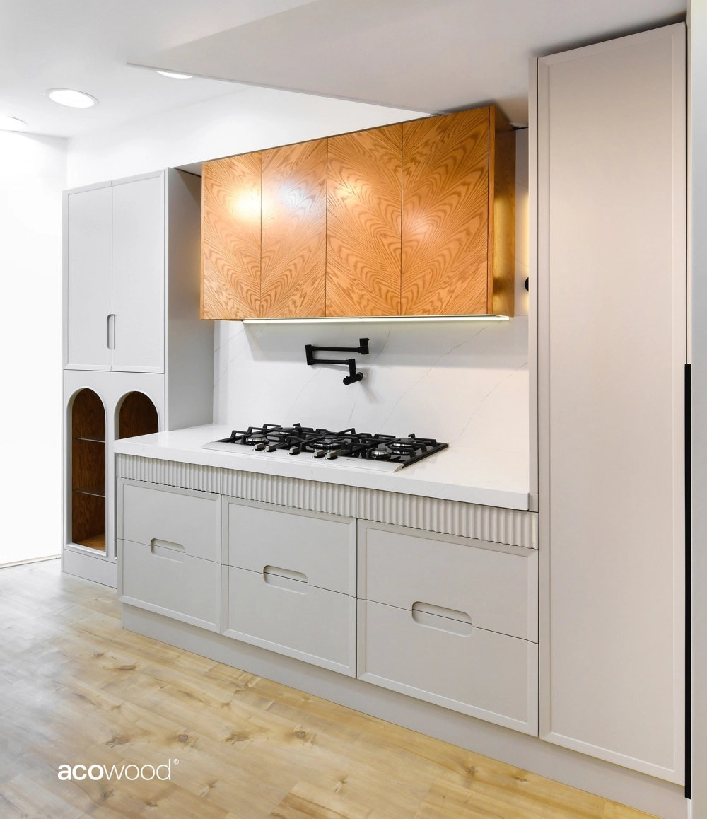 Mẫu tủ bếp gỗ công nghiệp chữ i nhỏ gọn tiện nghi