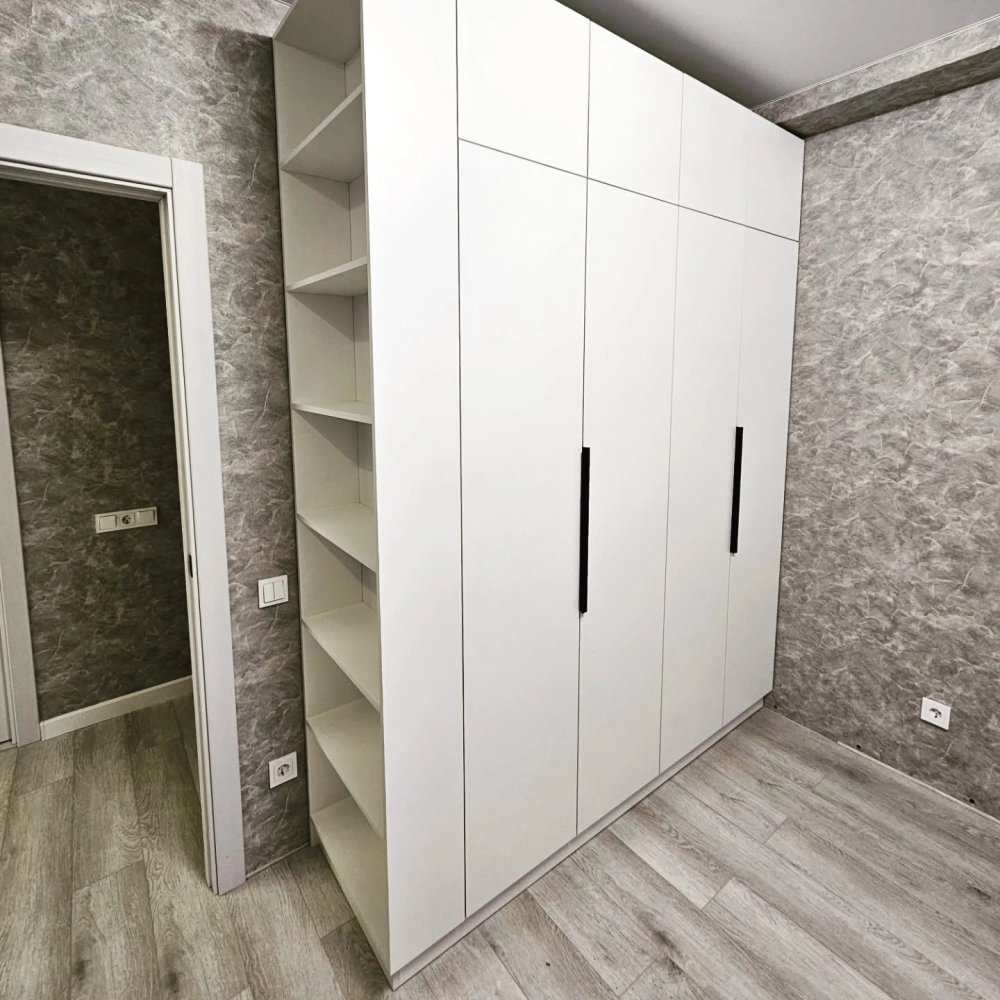 Tủ quần áo âm tường hiện đại cánh kính trong suốt