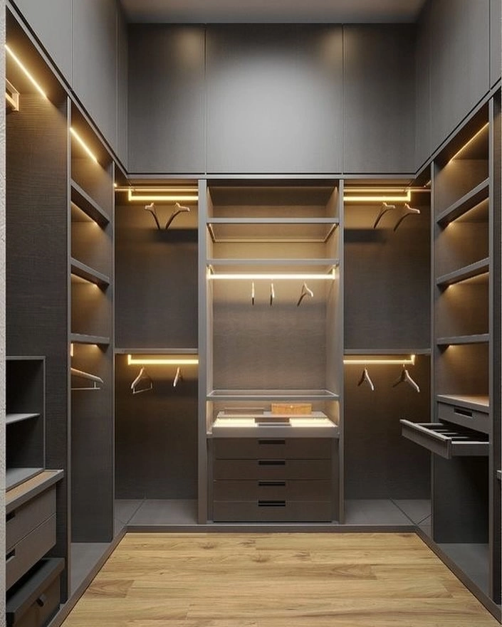 Mẫu tủ âm tường nhôm kính cánh mở sang trọng