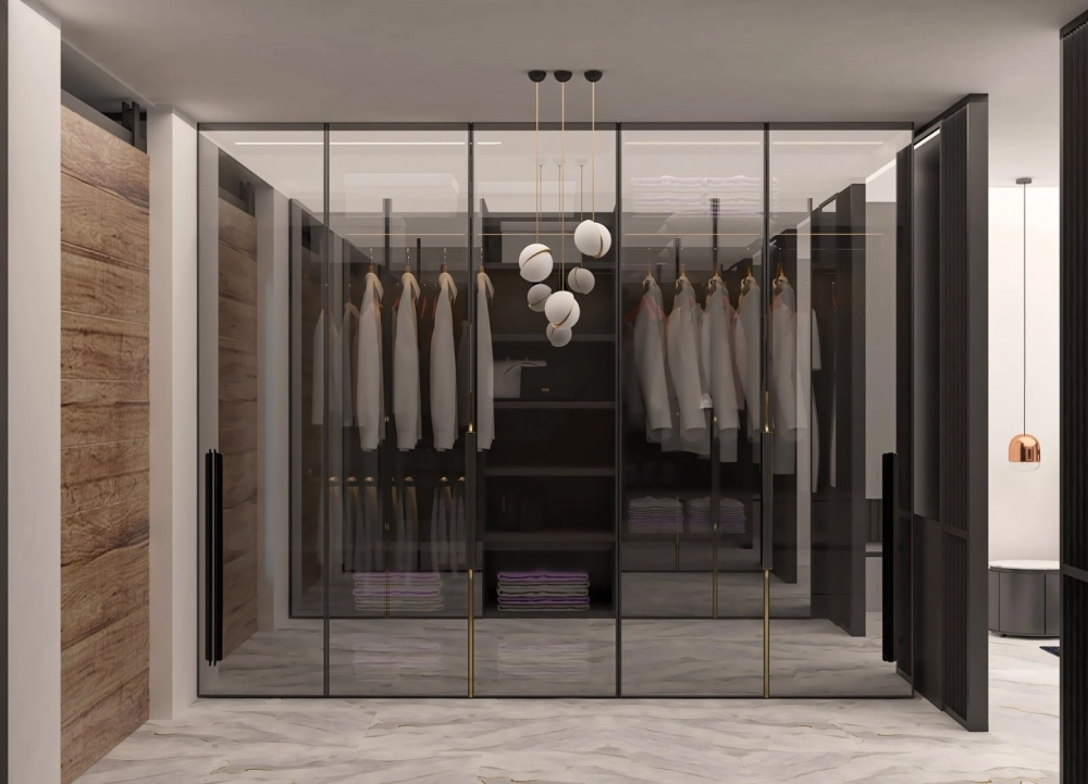 Phong cách tối giản với tủ cánh kính màu trắng thanh lịch