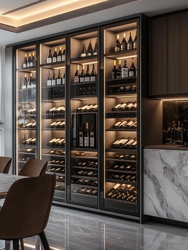 Sang trọng và đẳng cấp với tủ rượu biệt thự