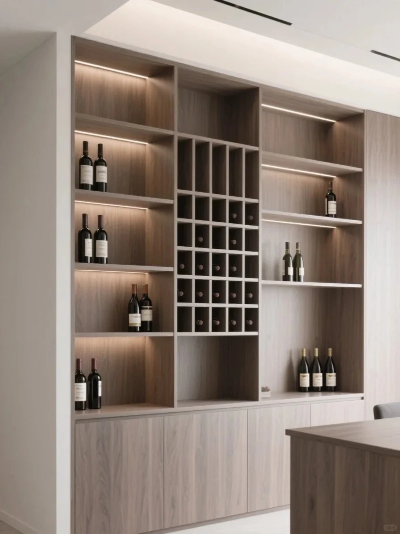 Hoàn thiện không gian nhờ tủ rượu nội thất phòng khách