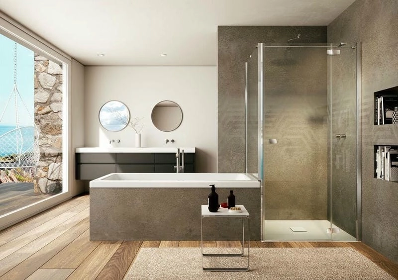 Vách tắm kính giúp phòng tắm luôn khô thoáng