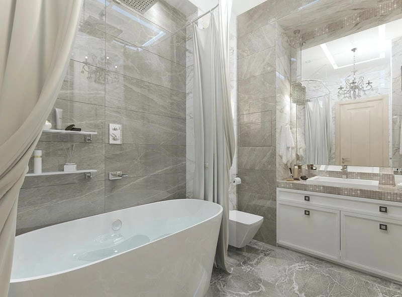 Nhà vệ sinh tân cổ điển đẹp nâng tầm không gian sống