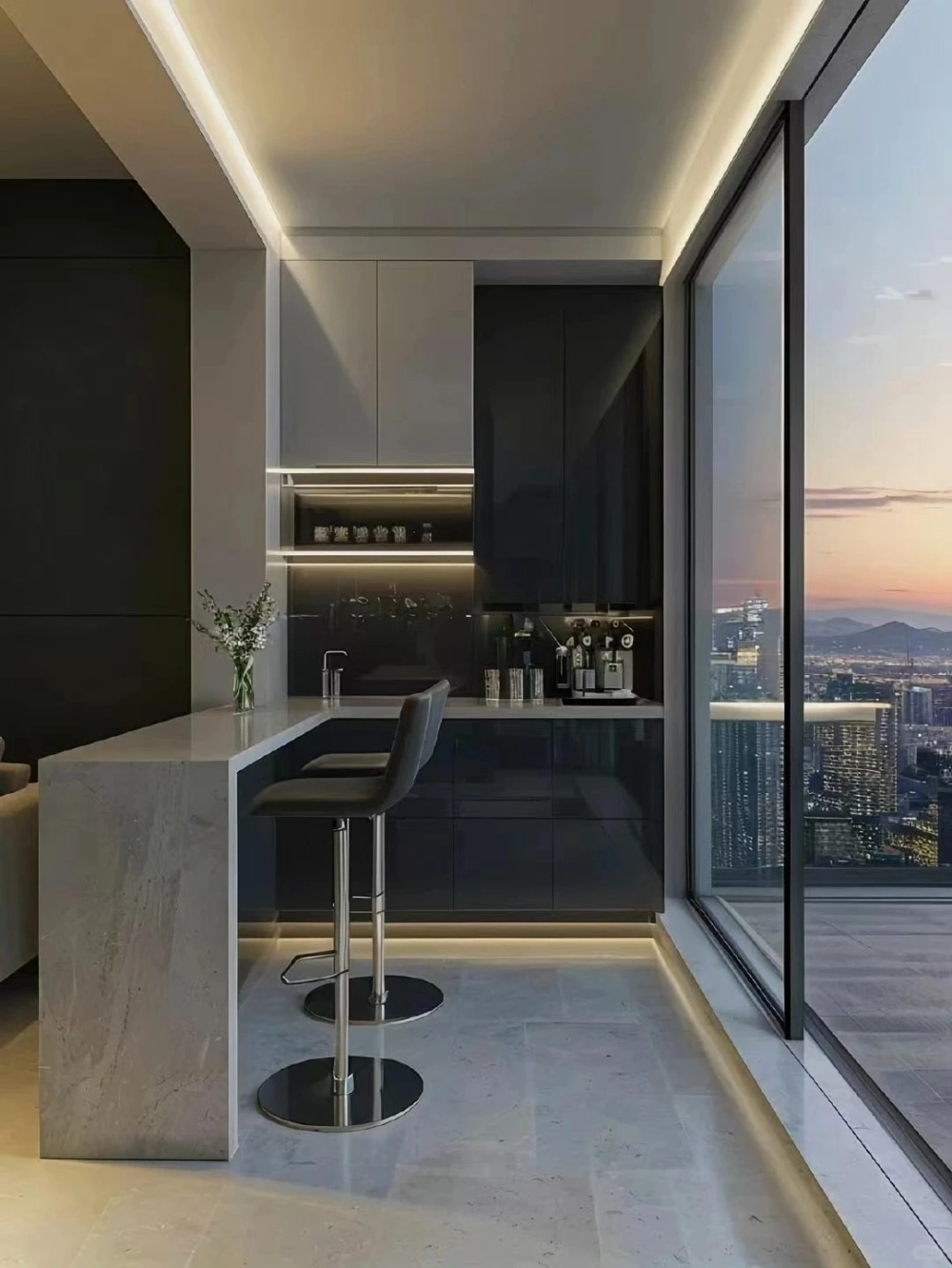 Đảo bếp quầy bar có bồn rửa tiện lợi