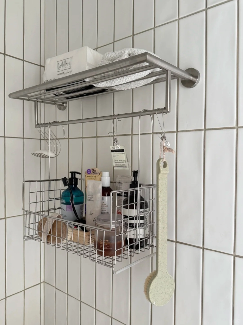 Kệ rổ inox 304 gắn tường đựng đồ phòng tắm tiện dụng